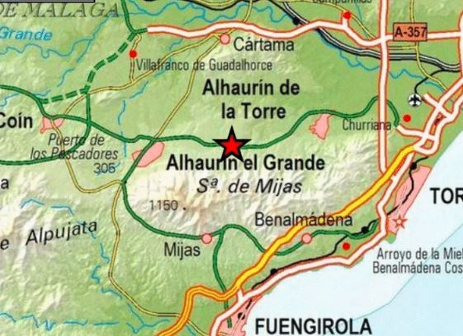 Terremoto con epicentro en Alhaurín el Grande