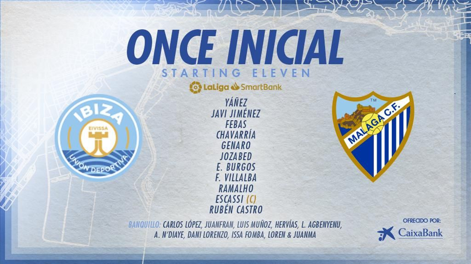 Onces confirmados del UD Ibiza - Málaga CF Onces confirmados del UD Ibiza - Málaga CF