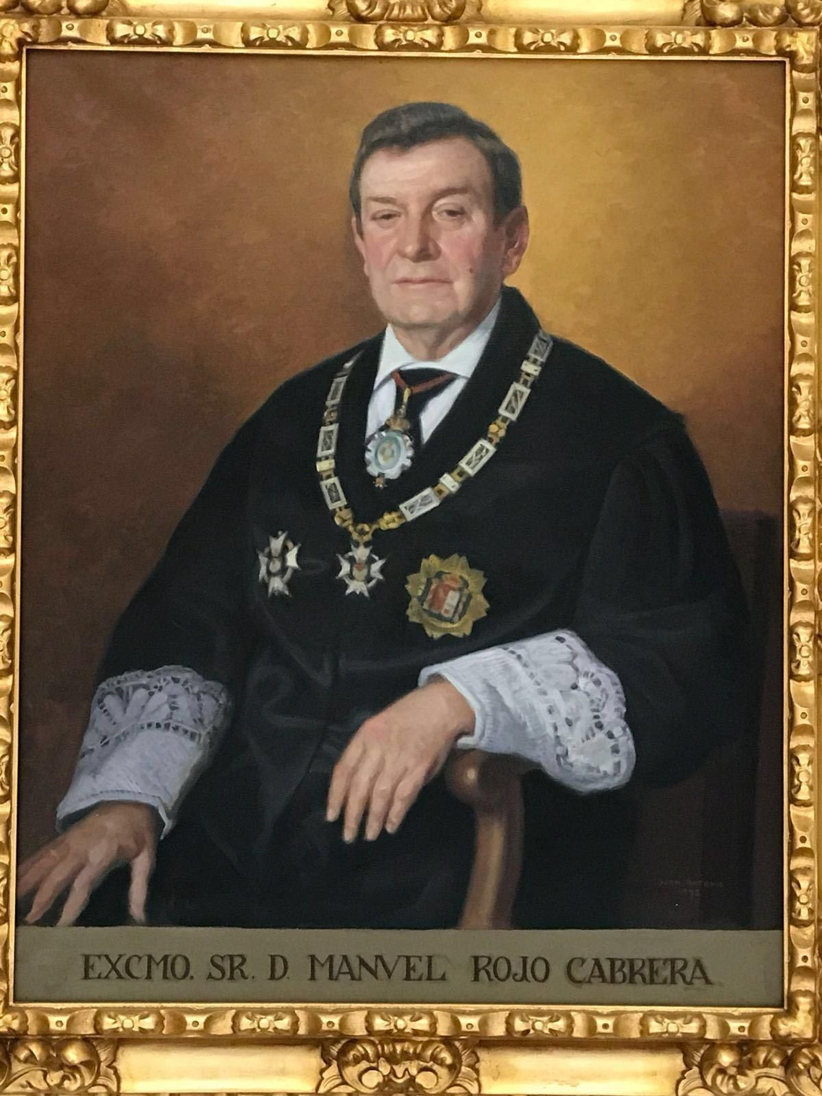 El cuadro de Manuel Rojo Cabrera que cuelga en las paredes del Colegio de Abogados.