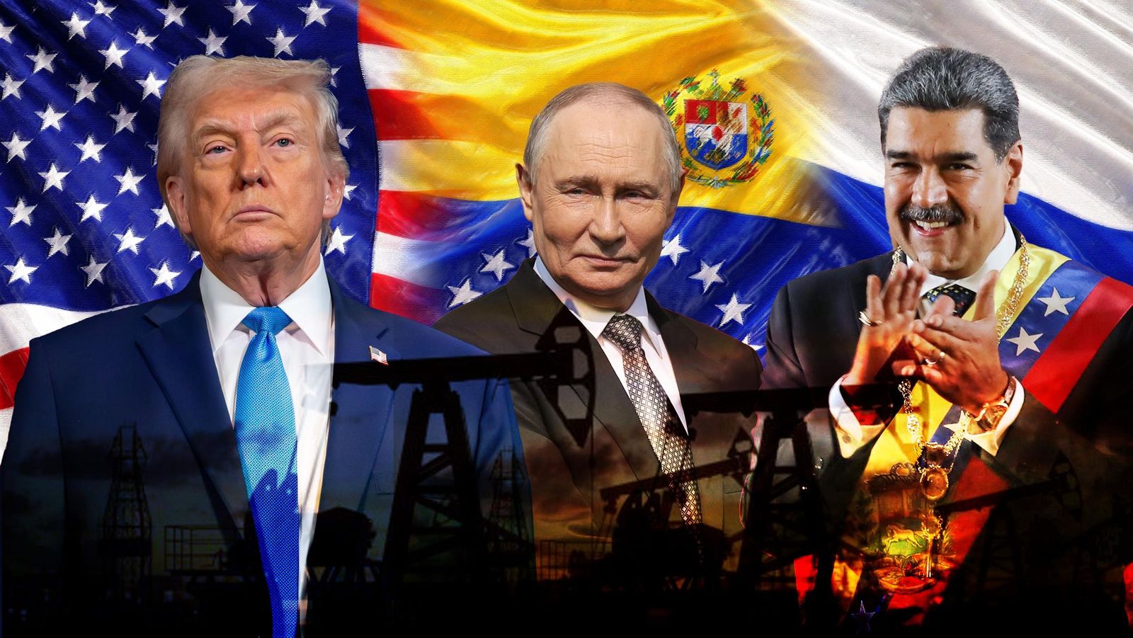 Donald Trump, Vladímir Putin y Nicolás Maduro