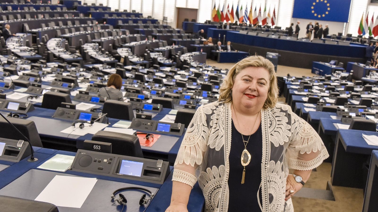 Clara Aguilera, en el Parlamento de Estrasburgo