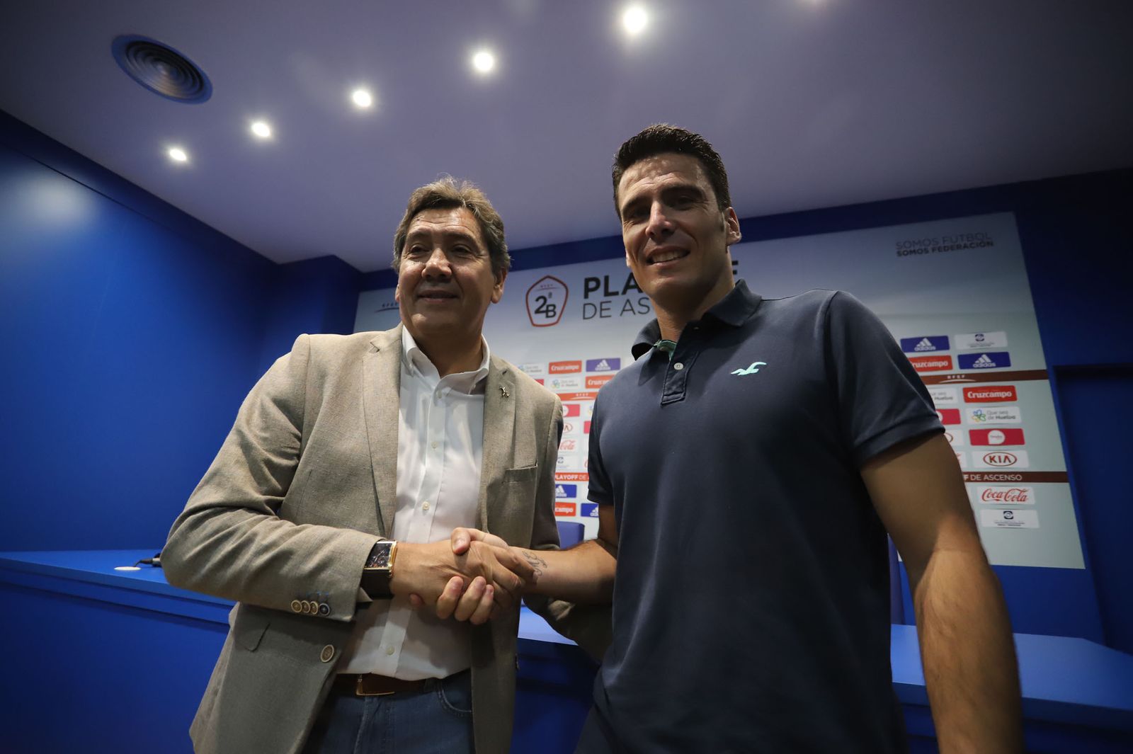 Zambrano y Zamora, durante la presentación del murciano como secretario técnico.