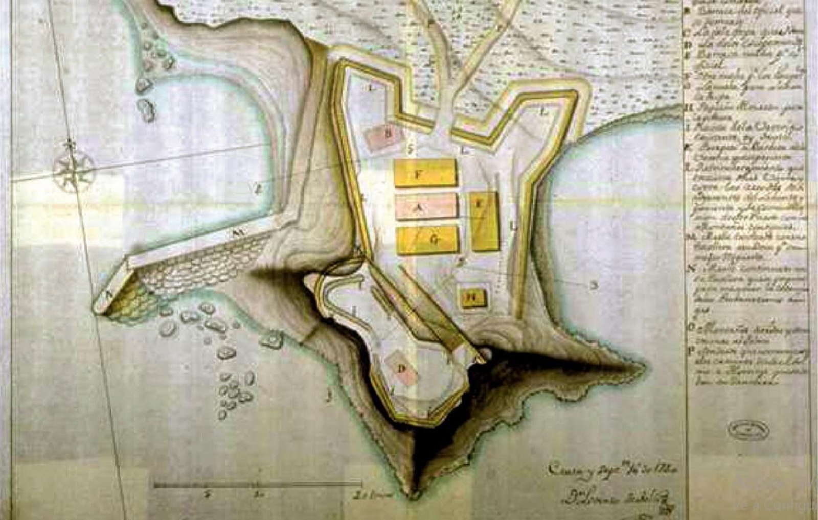 Plano del Fuerte del Tolmo levantado por D. Lorenzo de Solís en 1740. (Archivo General de Simancas) publicado por Ángel J. Sáez Rodríguez.