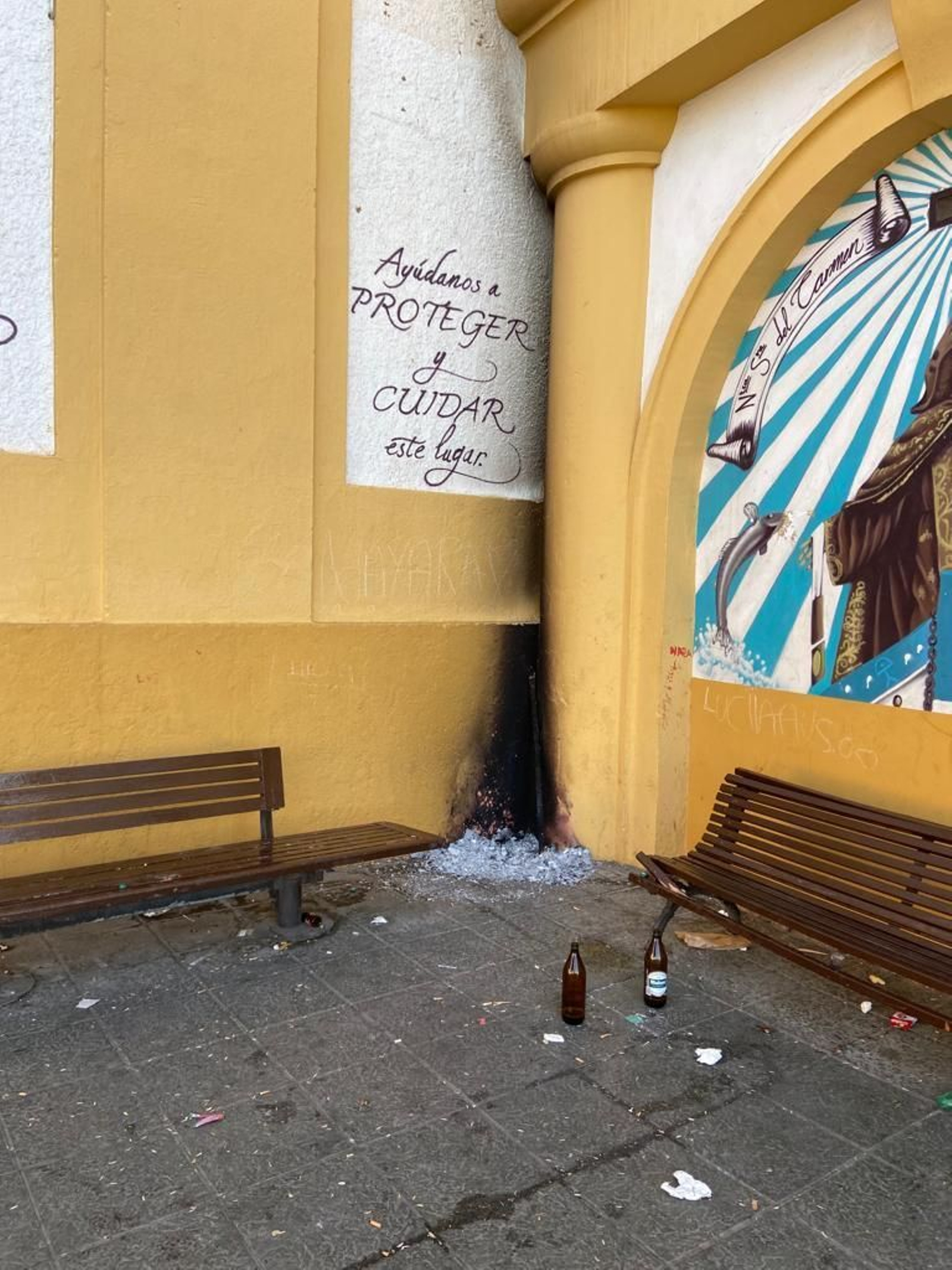 Hoguera en San Roque.