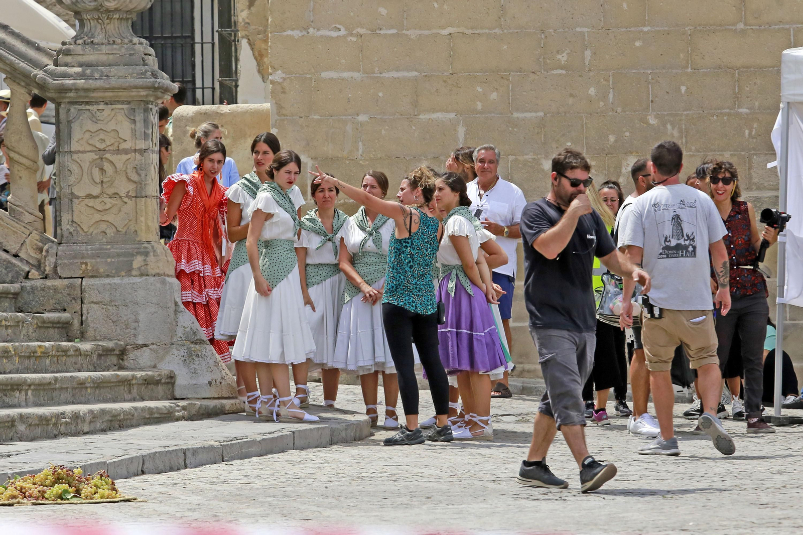Imágenes de parte del rodaje este lunes en la Catedral de Jerez