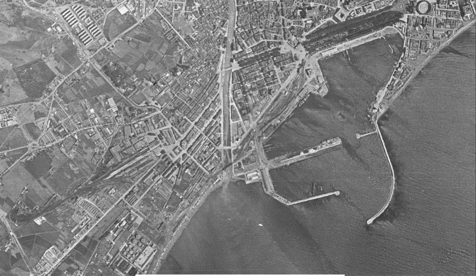 Vista aérea de Málaga 1946.