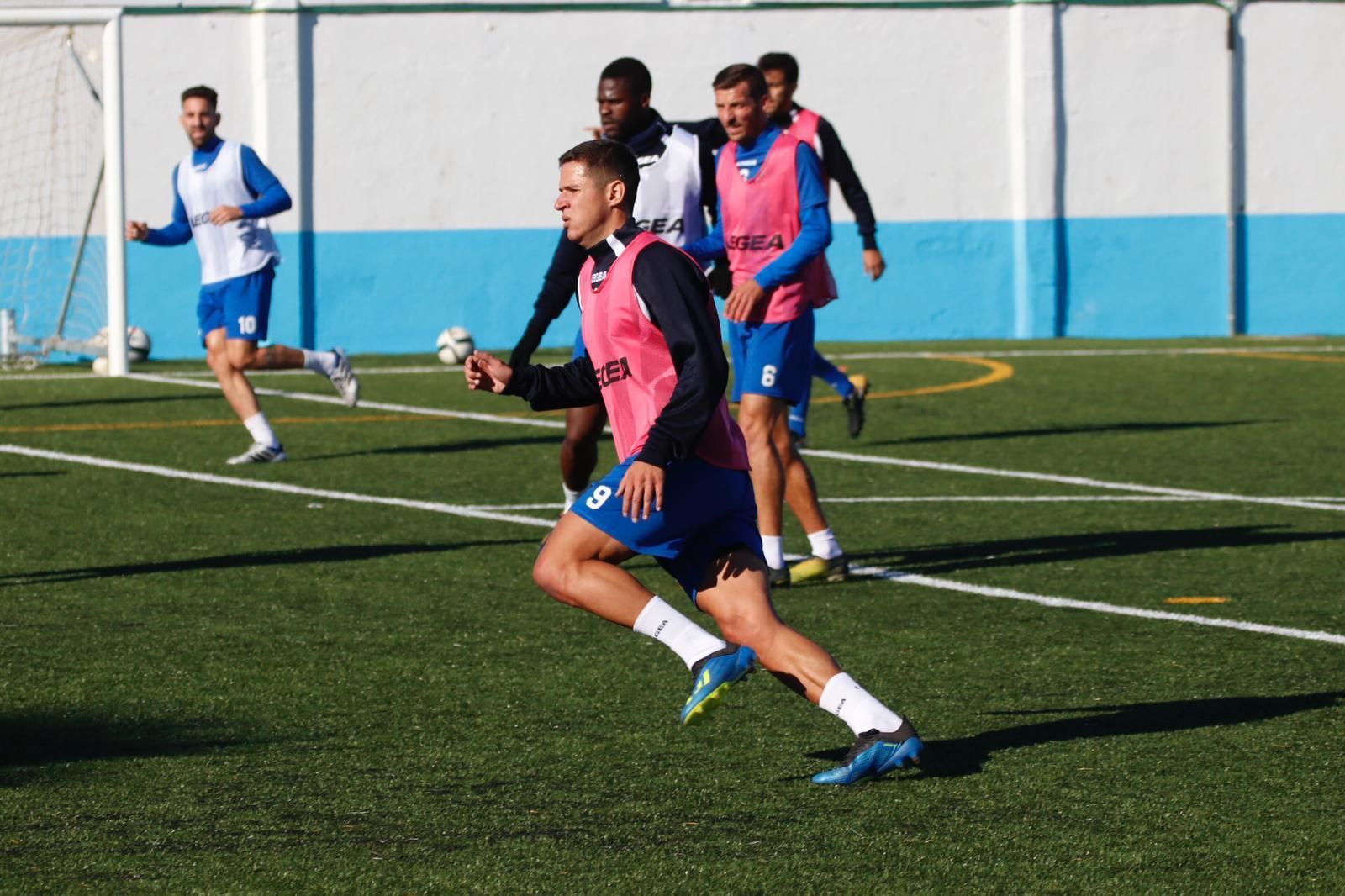 Danilo, en su primer entrenamiento con la Balona