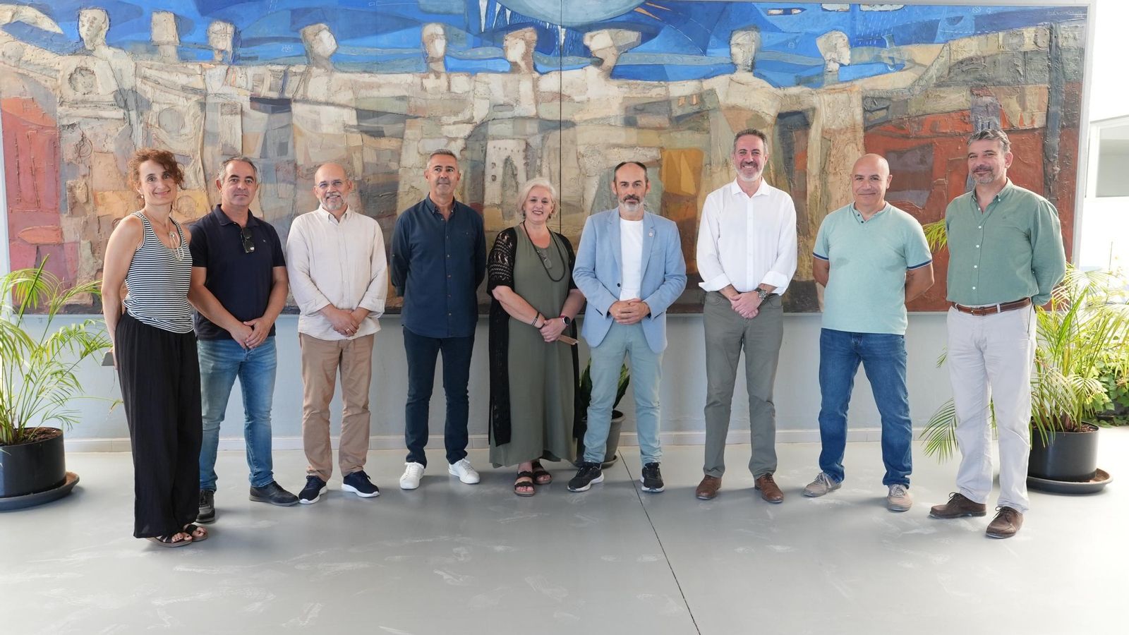 Ángela Ortega Galán, José Rodríguez y Manuel Maña en la visita a las obras.