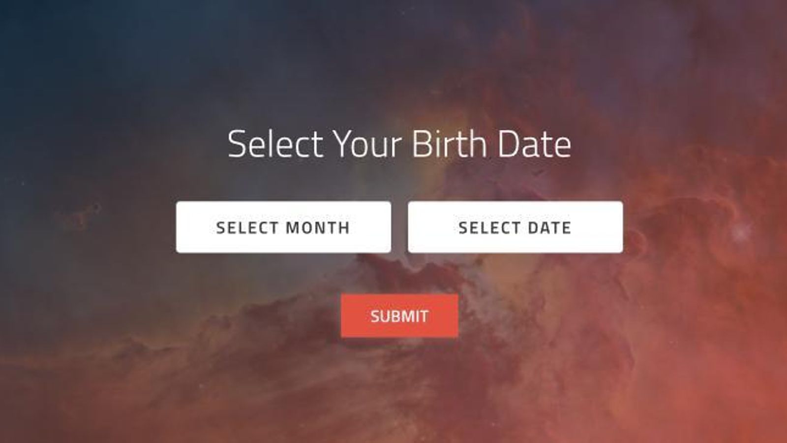 Selección del día de nuestro cumpleaños en la web de la NASA