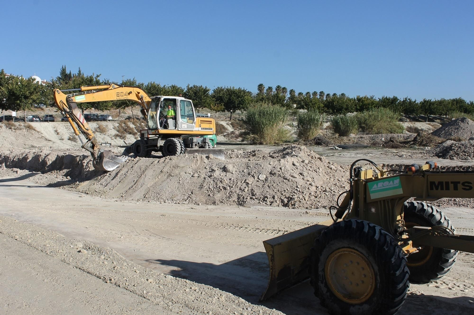 Obras del Parque Europa en Lucena.