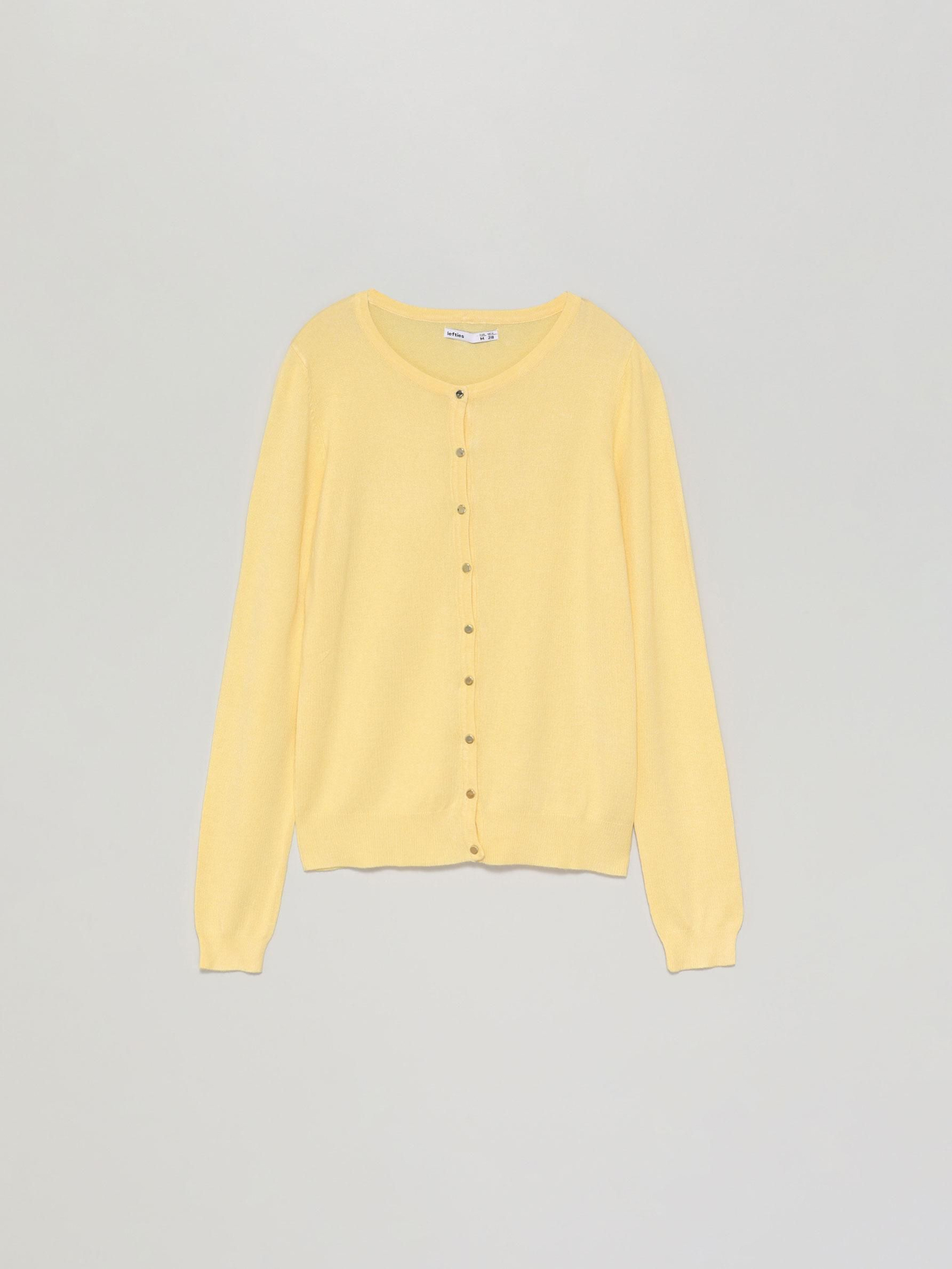 Cardigan de punto en color amarillo de Lefties.
