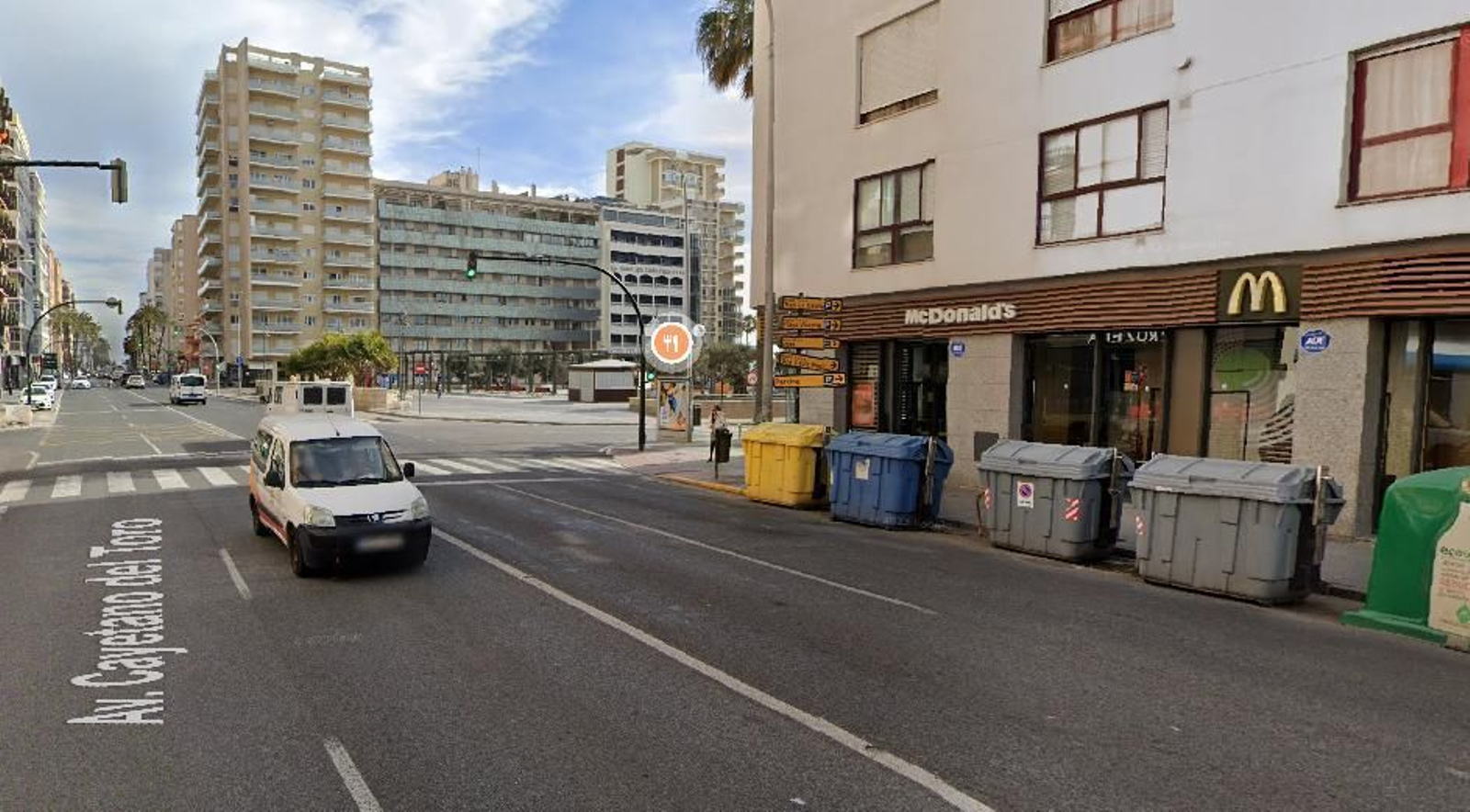 El lugar donde el perro fue atropellado en Cádiz El lugar donde el perro fue atropellado en Cádiz