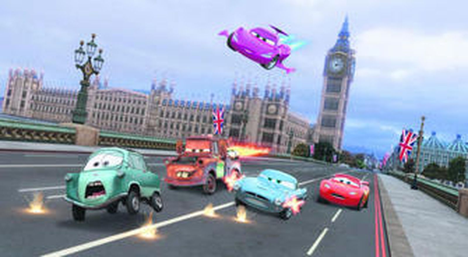 Los coches de Pìxar participan en una serie de carreras que les llevan por Londres, Tokyo y París.