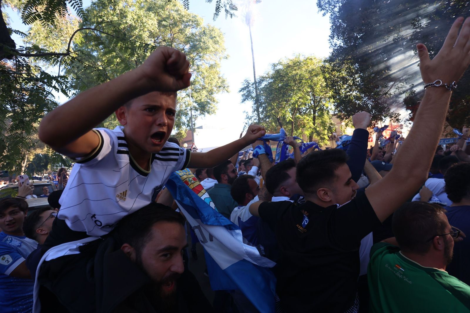 Así ha sido el recibimiento al Xerez CD en los aledaños de Chapín para el derbi