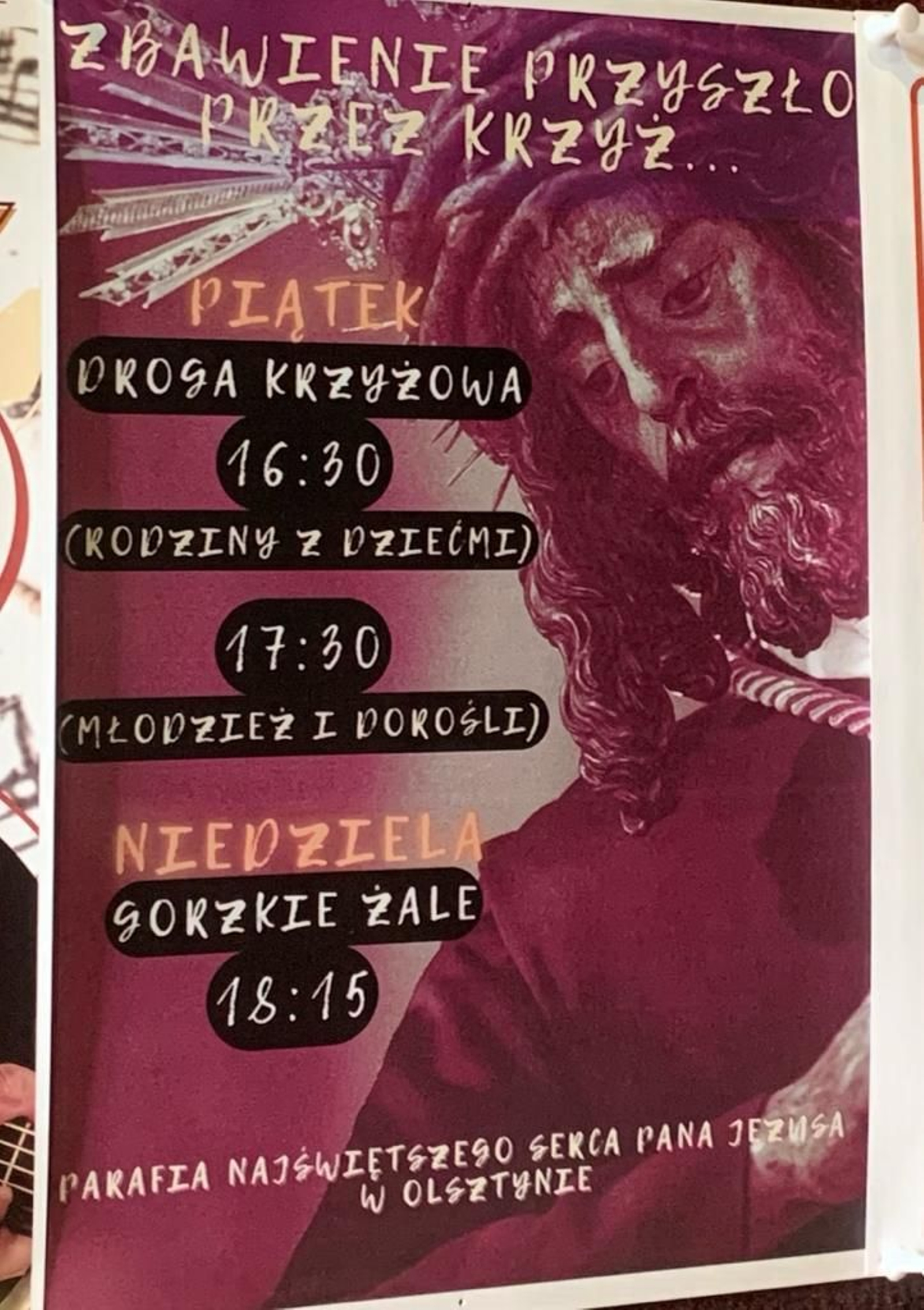 El cartel del vía crucis con el Gran Poder.