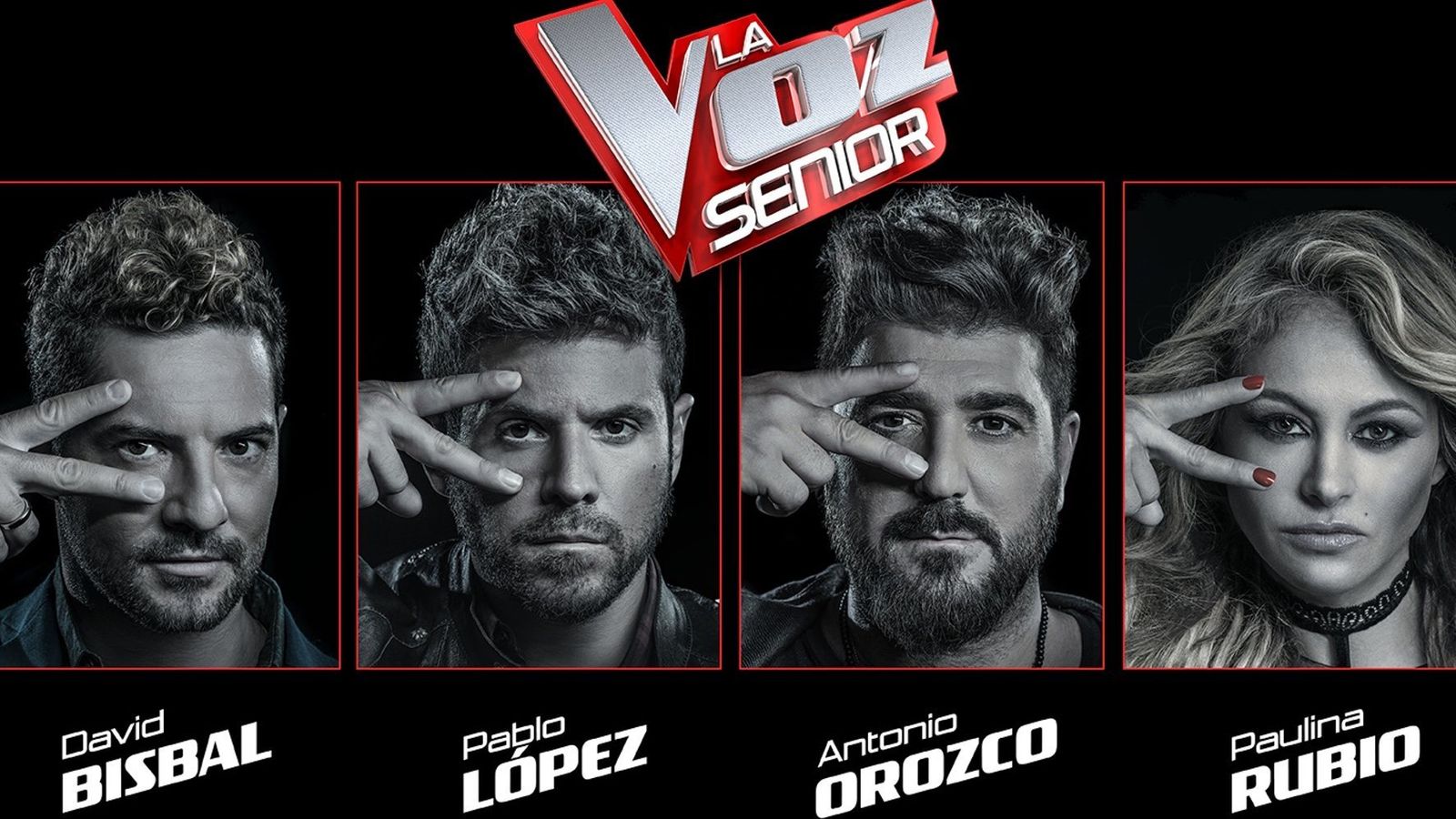 El cartel de Antena 3 con los 'coaches' de 'La Voz senior'