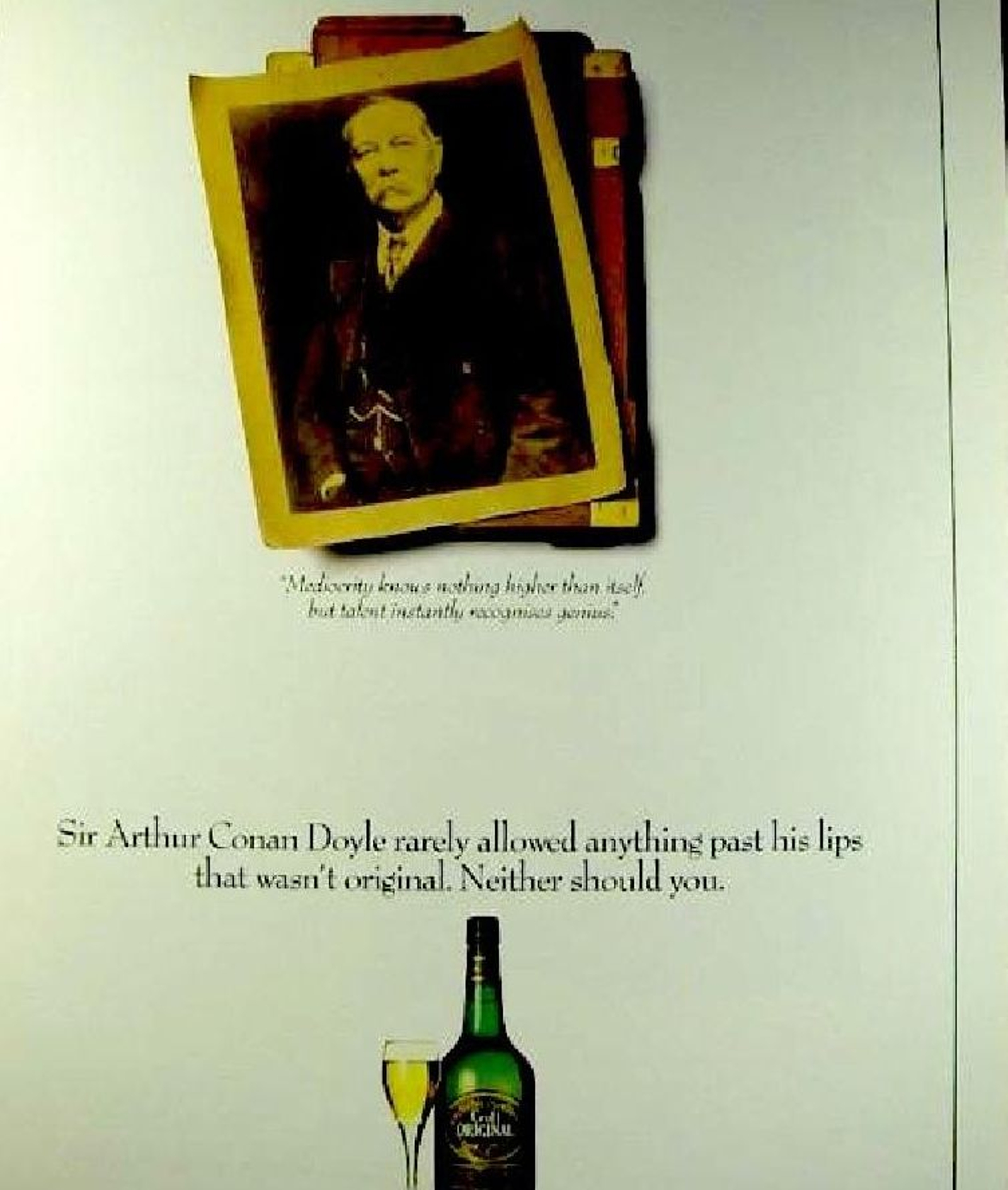 Publicidad de Croft con la imagen de Arthur Conan Doyle, 1987.