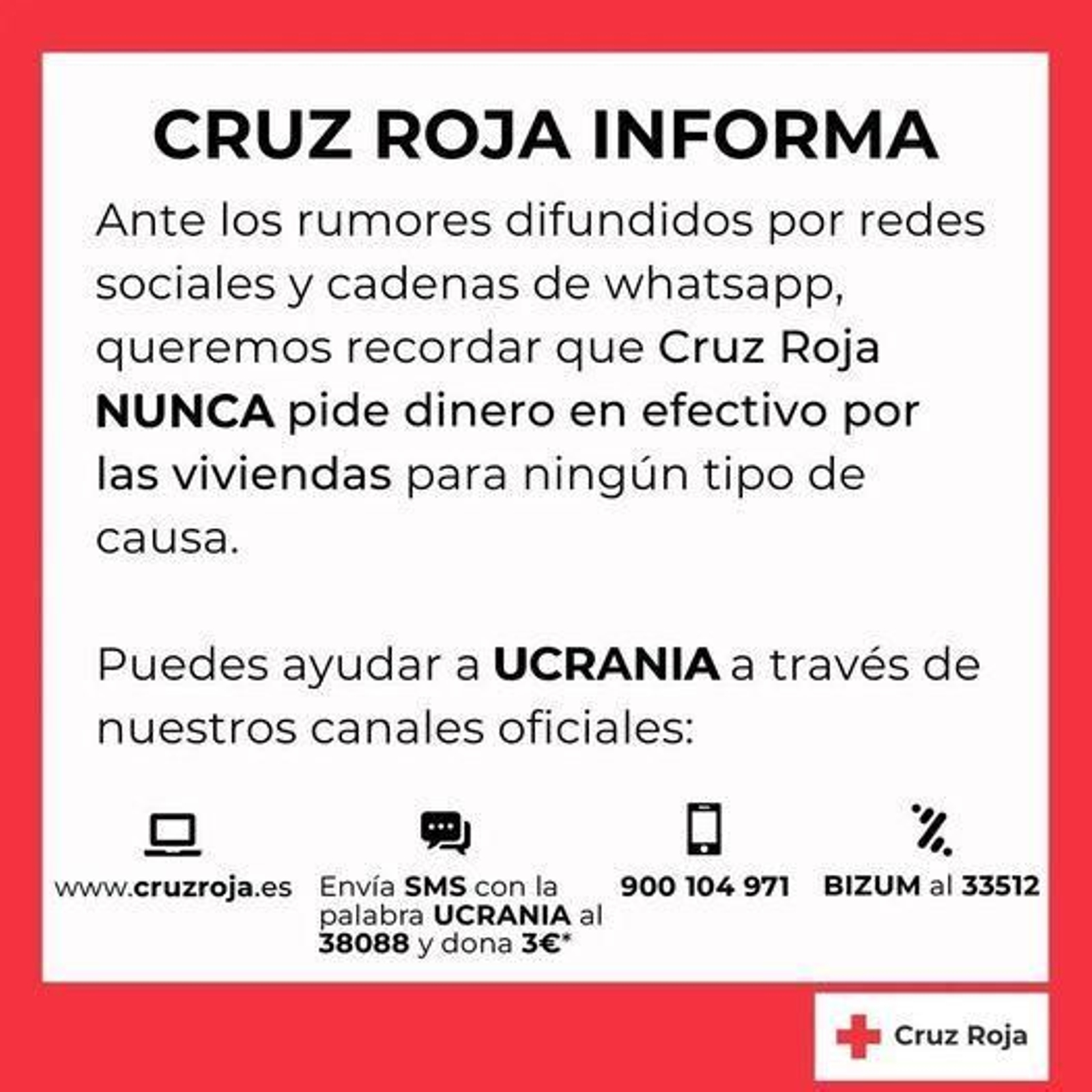 Mensaje de Cruz Roja.