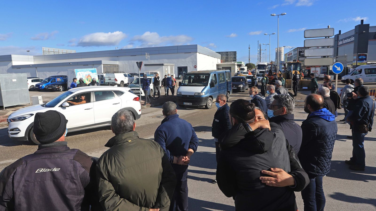 Fotos de los piquetes en el polígono de Palmones