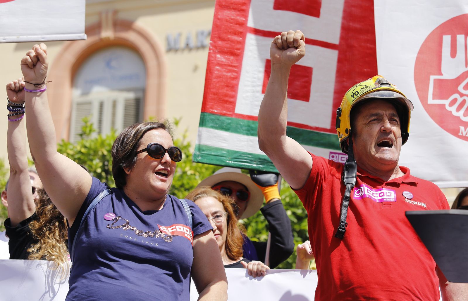 Las mejores fotografías de la manifestación del 1 de mayo en Málaga