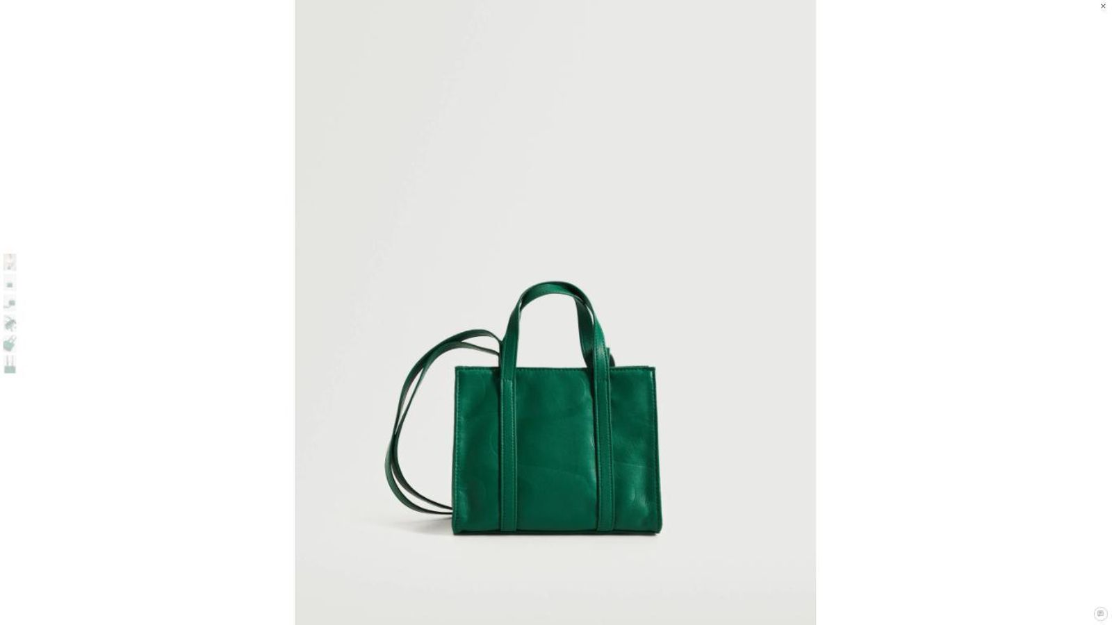 Bolso mini shopper verde de Mango.