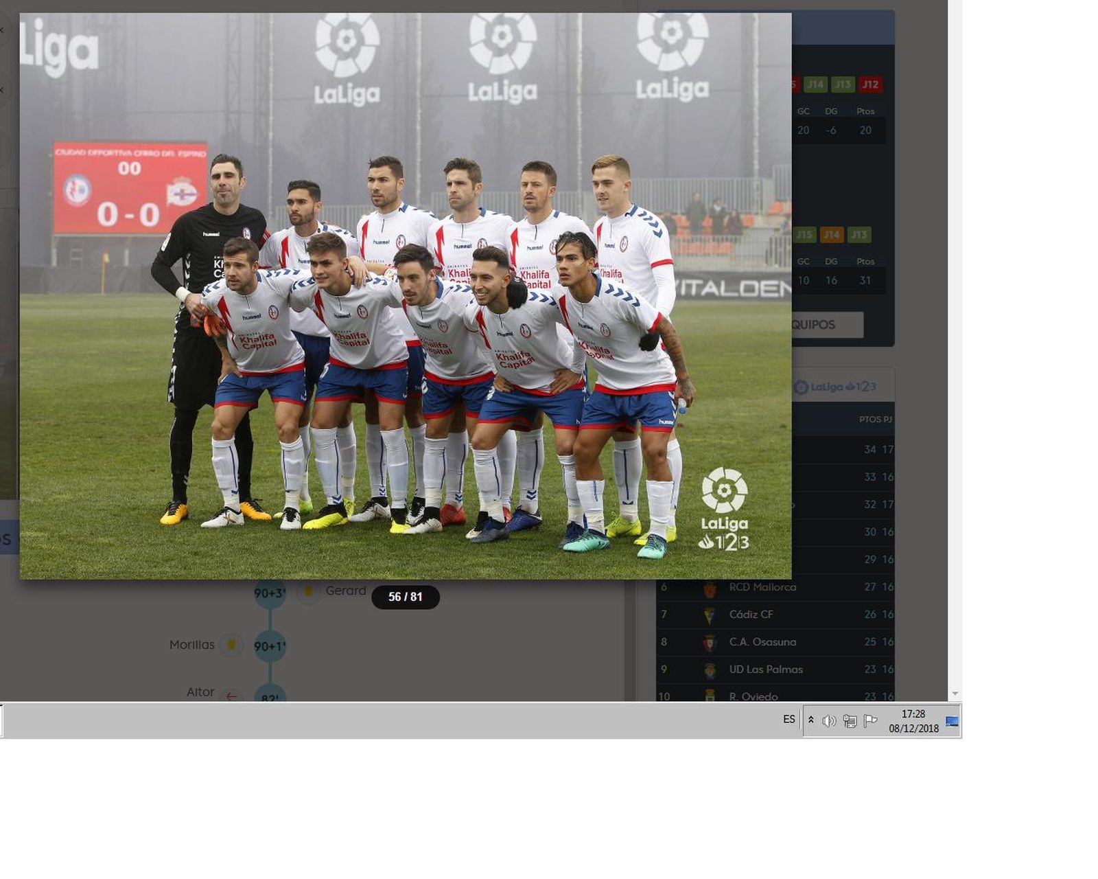 Formación del Rayo Majadahonda el pasado fin de semana ante el Dépor.