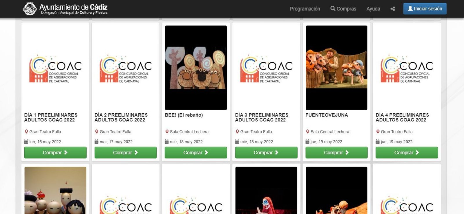 Todos los pasos para comprar online las entradas del COAC 2022.