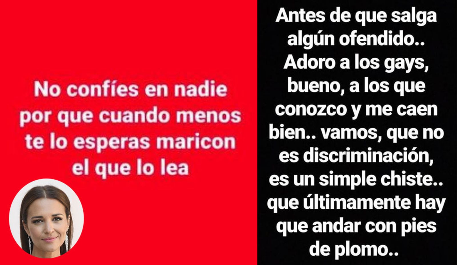 Montaje con el chiste y la rectificación