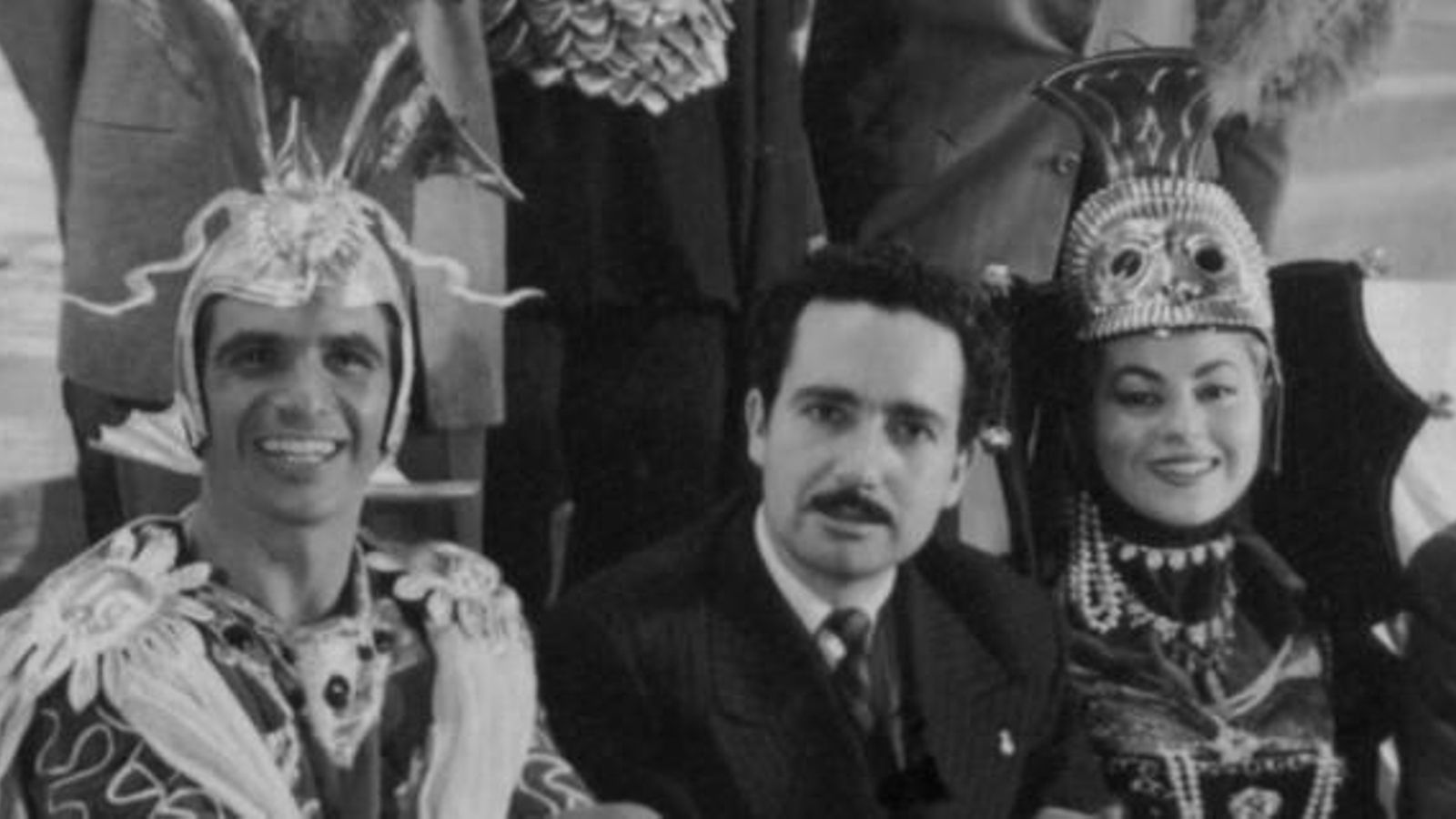 José Tamayo con Francisco Rabal y Asunción Sancho en 'La cena del Rey Baltasar'
