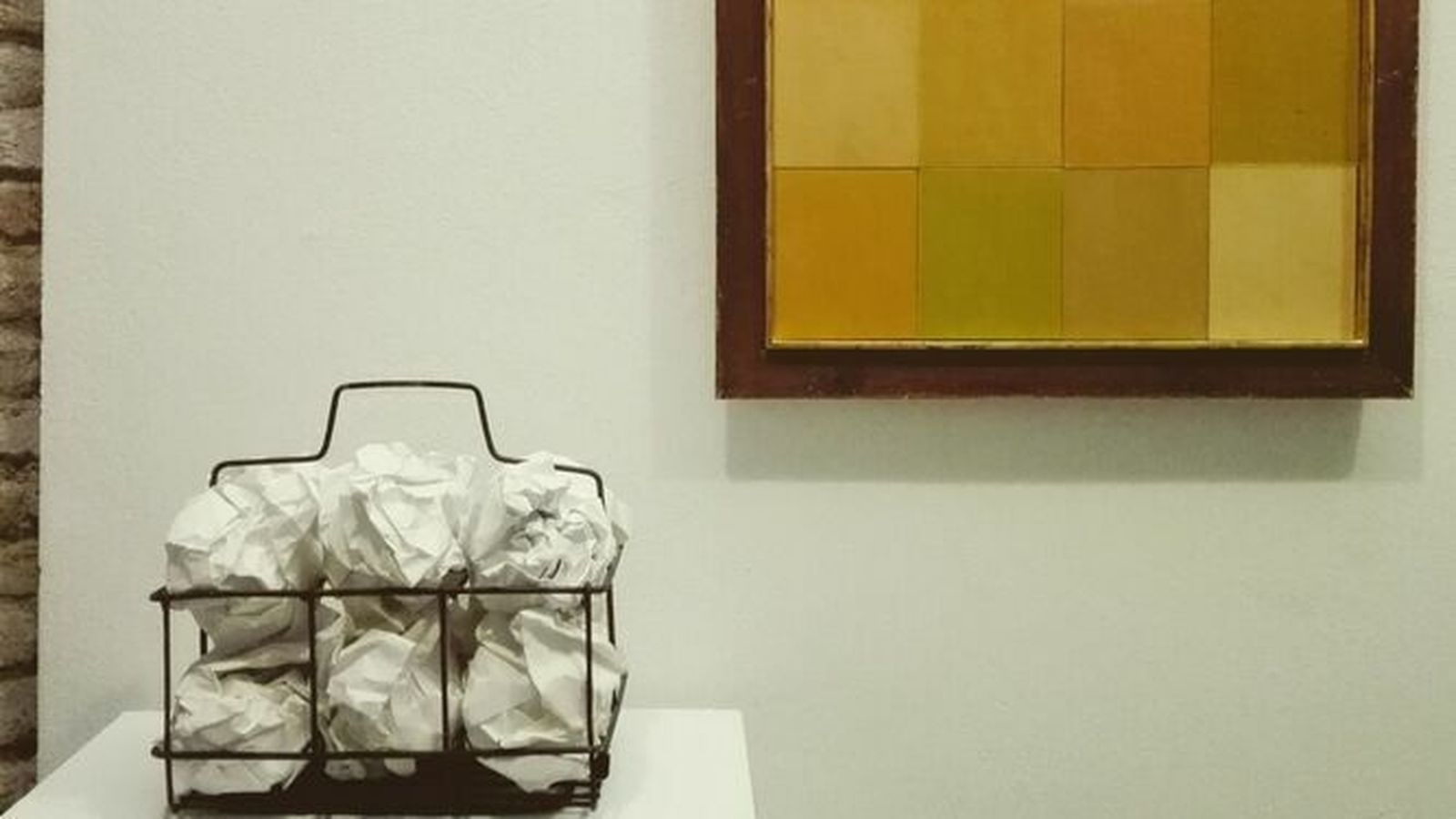 Piezas expuestas en la muestra de Pedro Zamora , 'Sagrado y Profano', en la galería Arquemí.