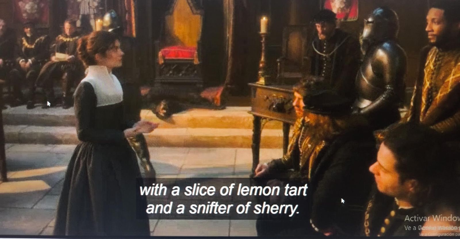 Escena de 'My lady Jane' en la que se menciona el jerez.