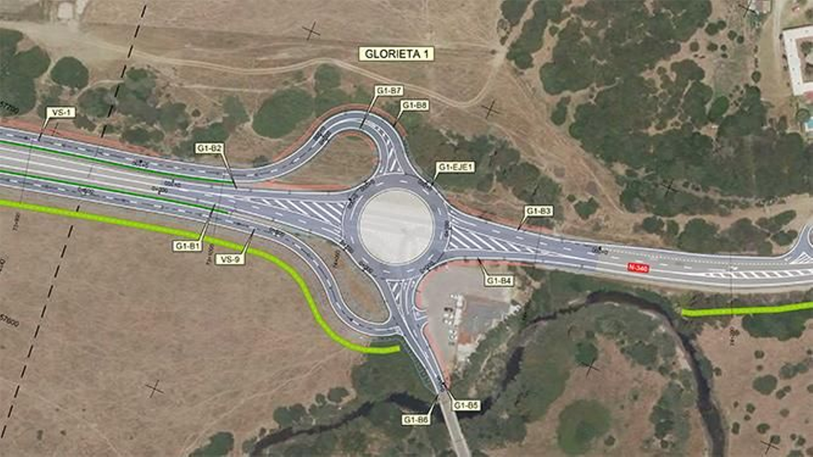 La glorieta proyectada en el acceso a Tarifa por La Vega. La glorieta proyectada en el acceso a Tarifa por La Vega.