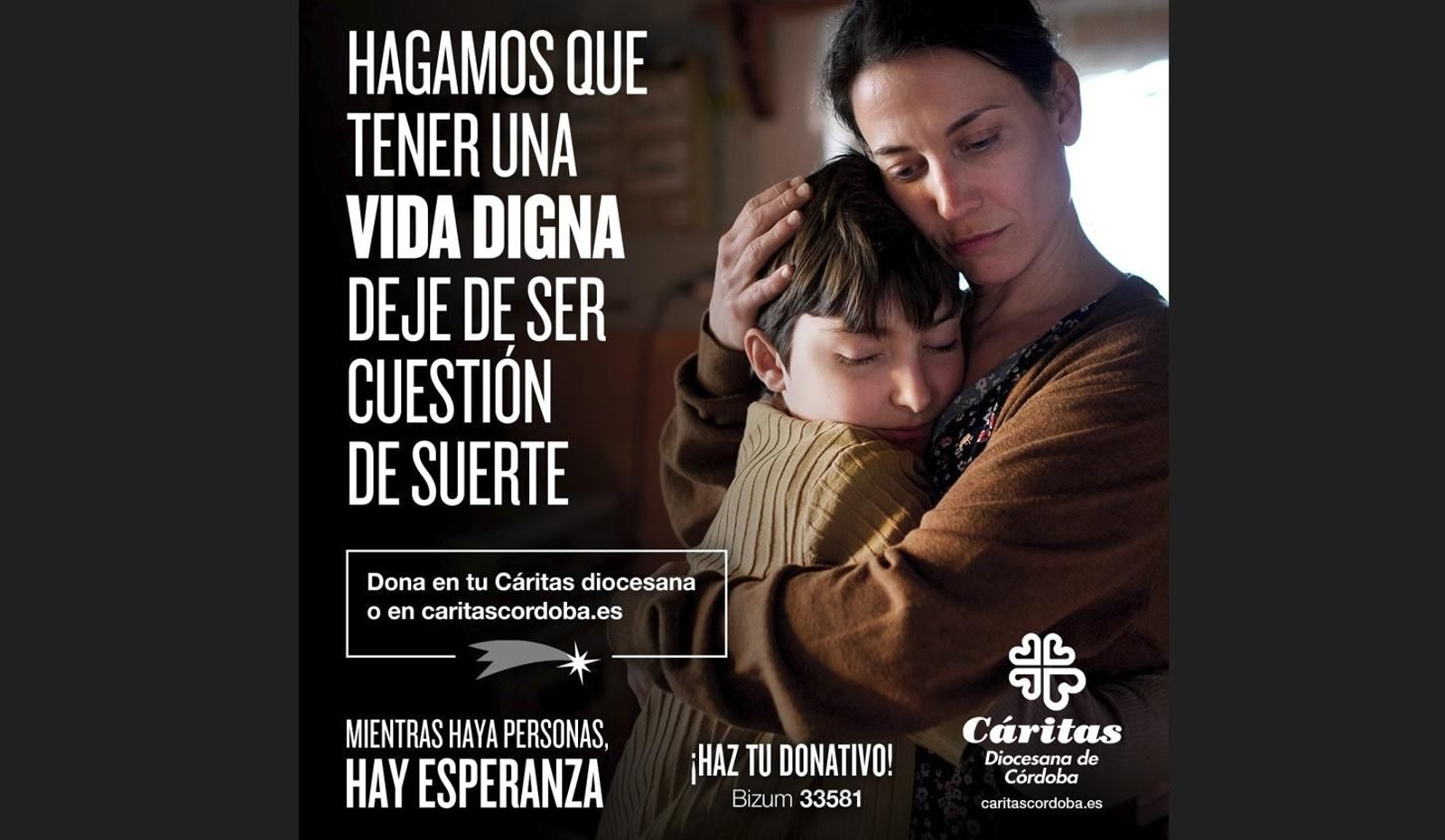 Cartel de la campaña de Navidad de Cáritas.