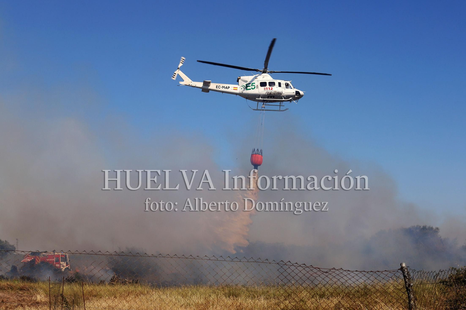 Imágenes del incendio en Doñana