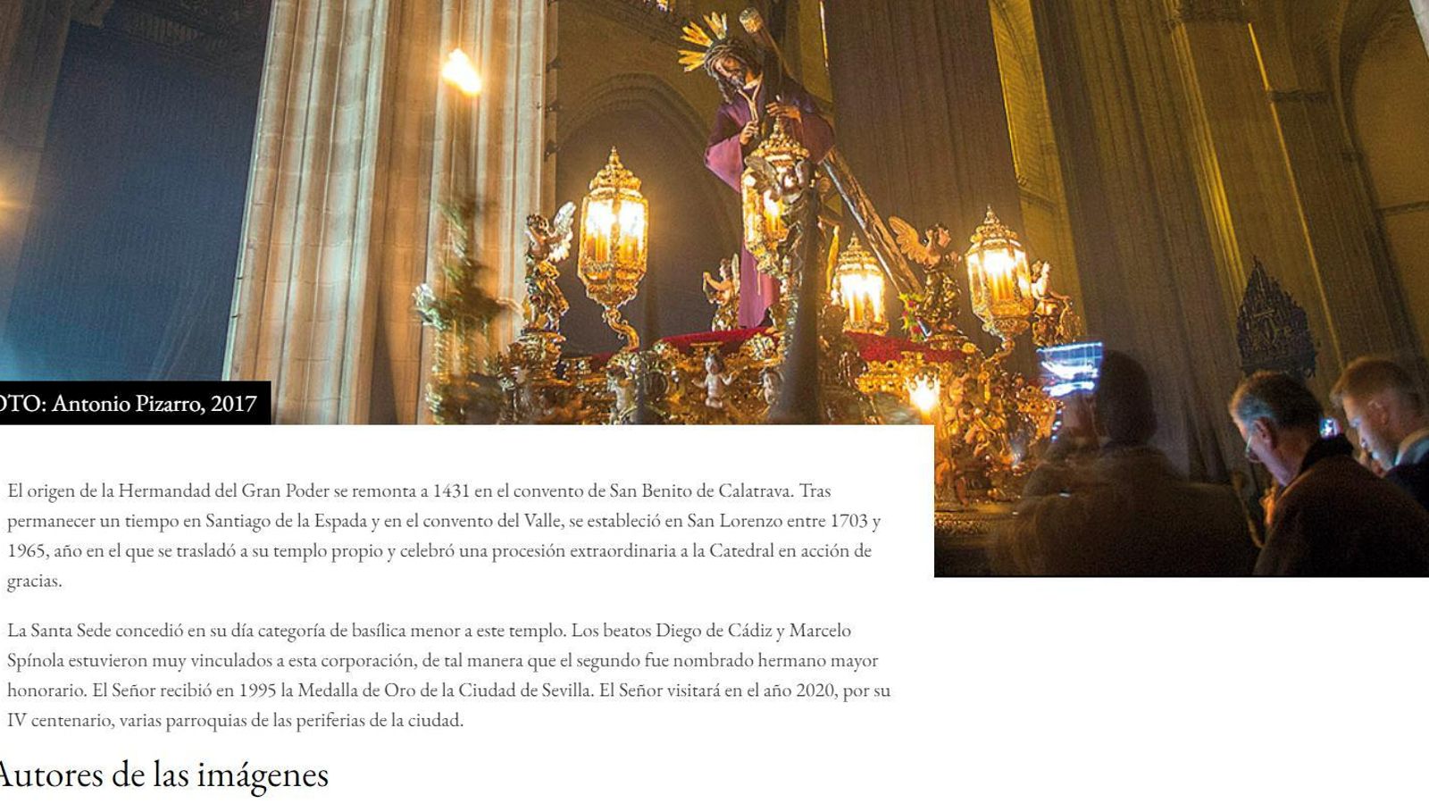 Ficha informativa de la Hermandad del Gran poder