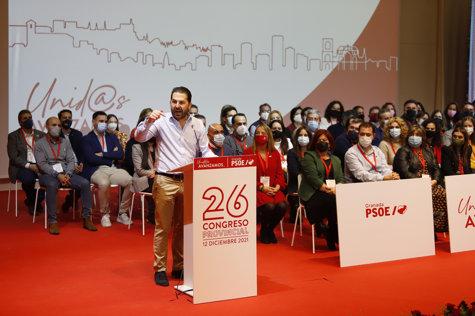 Noel López, durante el congreso regional del PSOE-A.