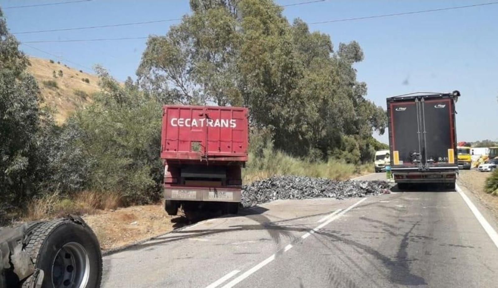 Uno de los accidentes recientes en la carretera A-477. Uno de los accidentes recientes en la carretera A-477.