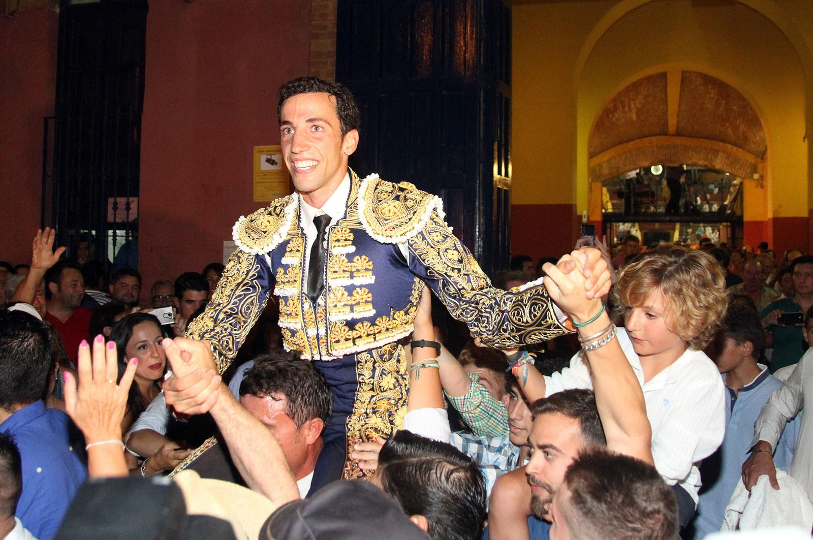 David de Miranda durante la corrida de esta tarde en la Plaza de Toros La Merced