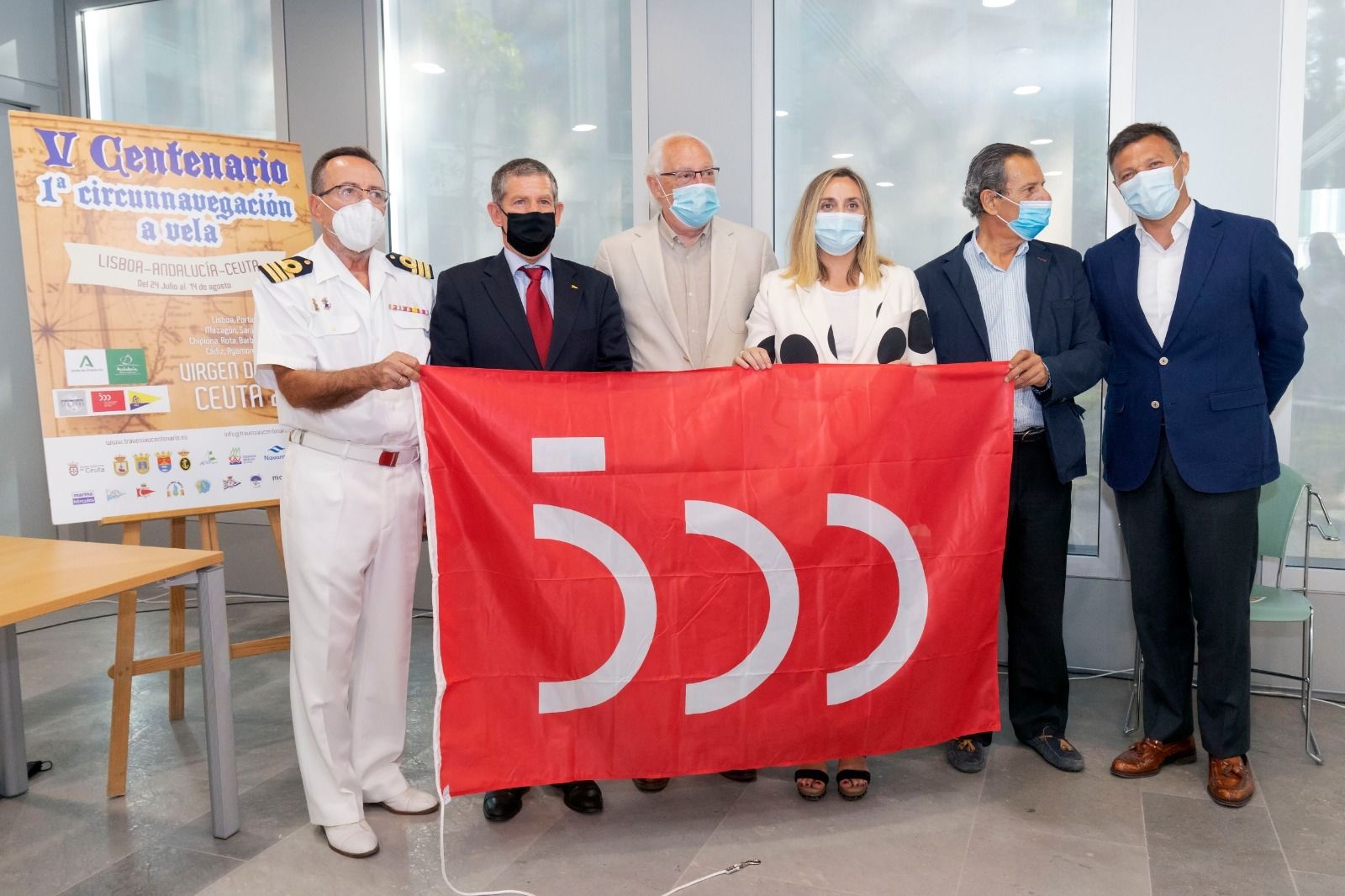 Una imagen del acto de presentación de la Travesía Lisboa-Andalucía-Ceuta.