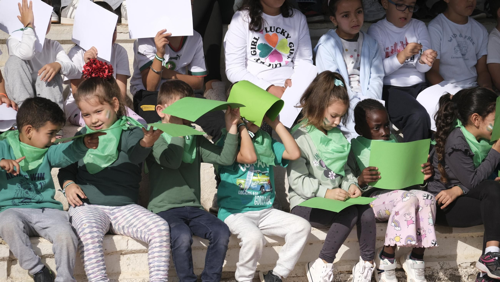 Día de la Bandera de Andalucía en el Colegio Virgen del Mar de Cabo de Gata, en imágenes