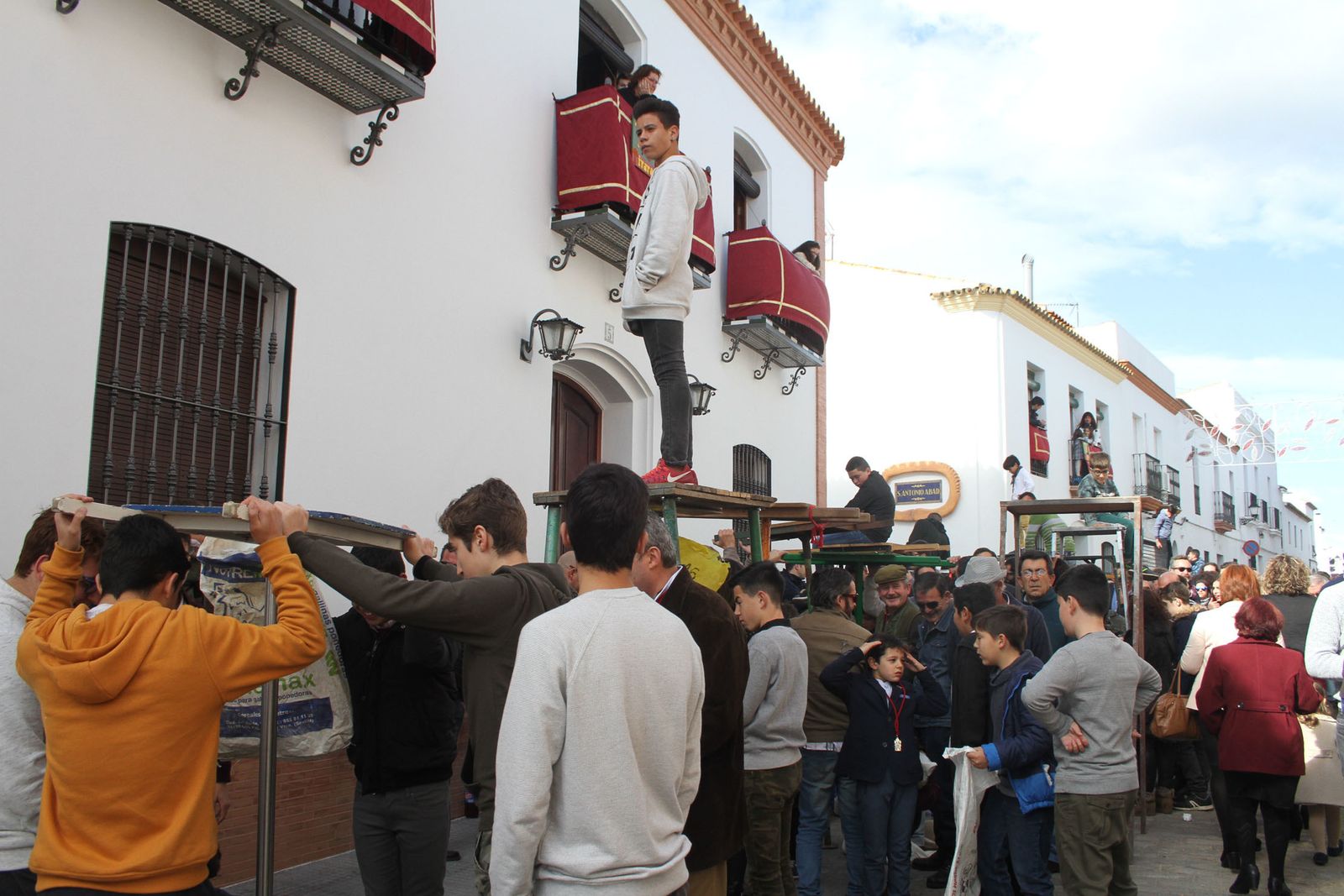 Imágenes de las tiradas en honor a San Antonio Abad en Trigueros