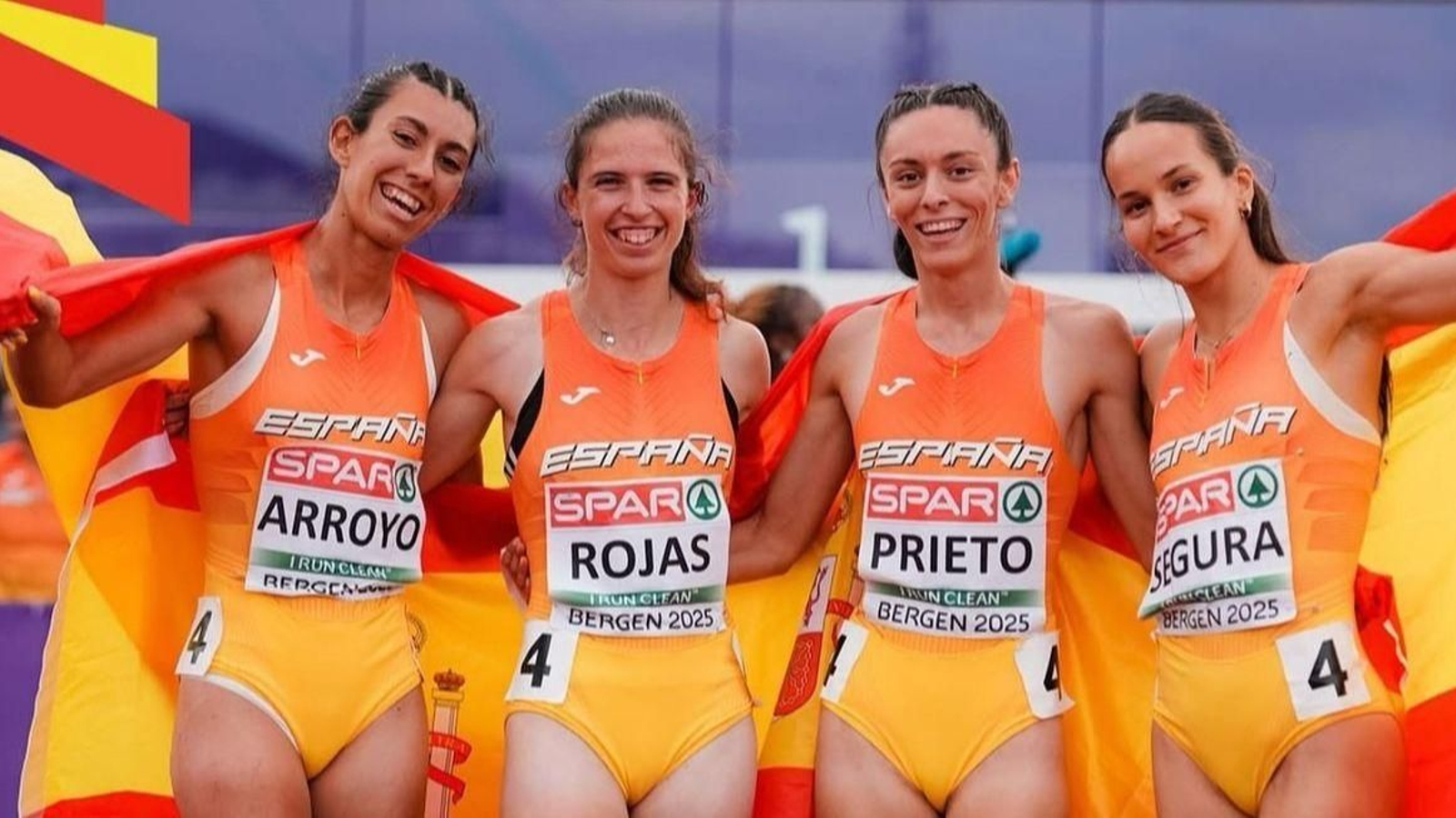 La barreña Ana Prieto, con el relevo nacional de 4x400.