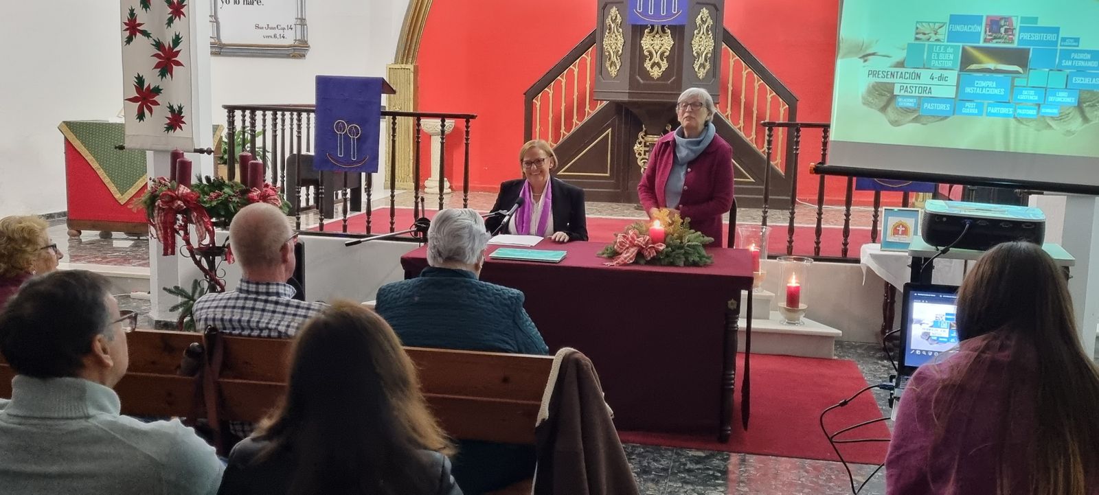 Conferencia sobre la historia de la iglesia protestante El Buen Pastor a cargo de Pastora Santiago Reyes.