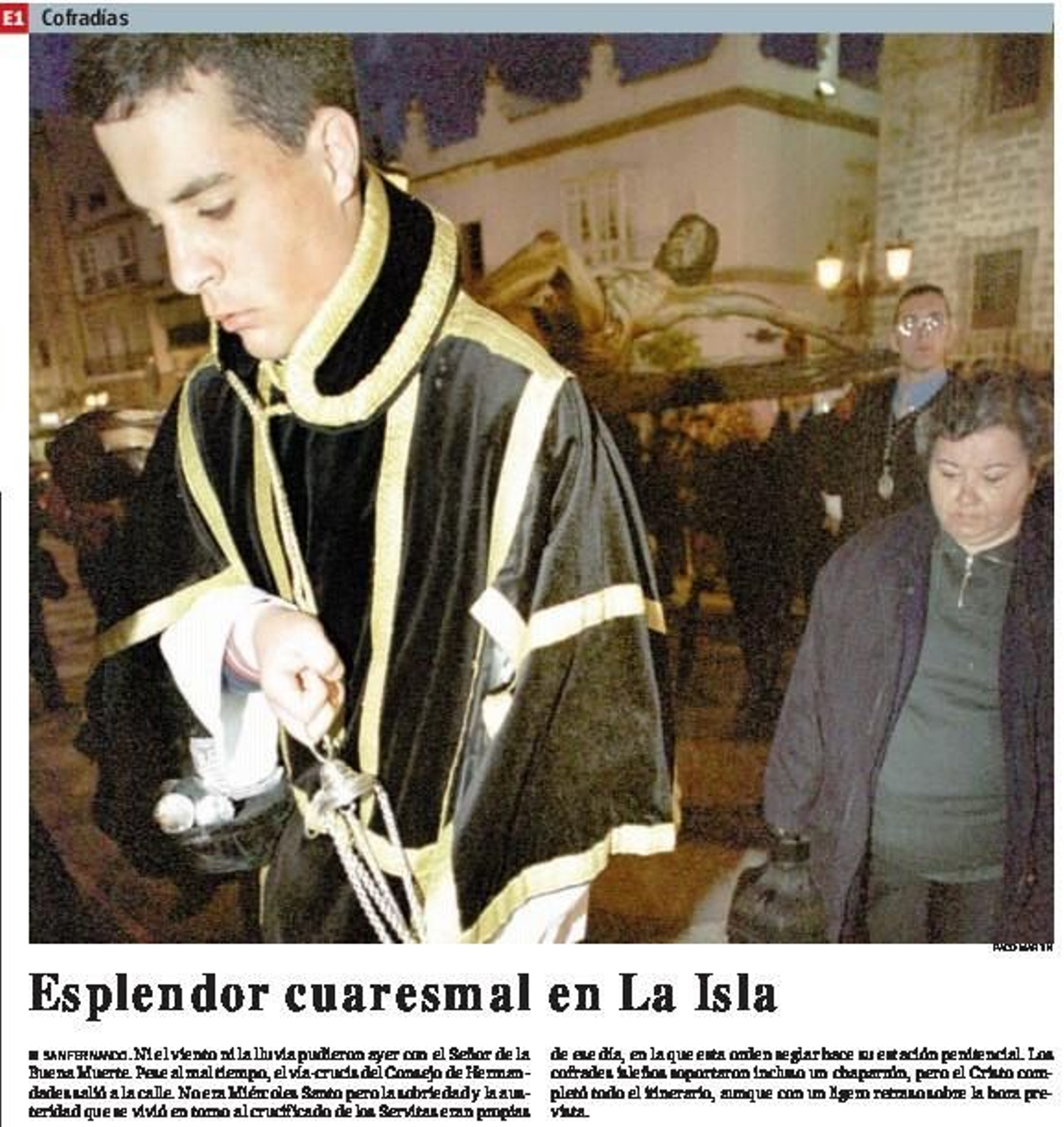 1999. Santísimo Cristo de la Buena Muerte de la Orden Seglar de los Siervos de María (Servitas). En la imagen, un recorte de la portada de ese día