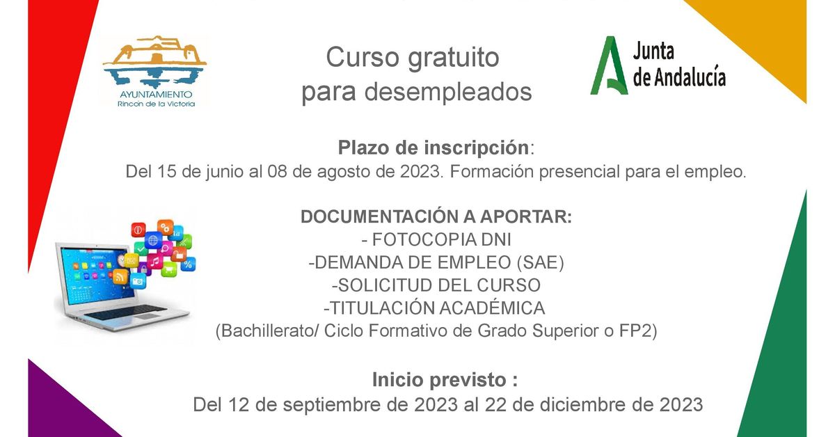 Convocan cursos gratuitos en Rincón de la Victoria para personas ...