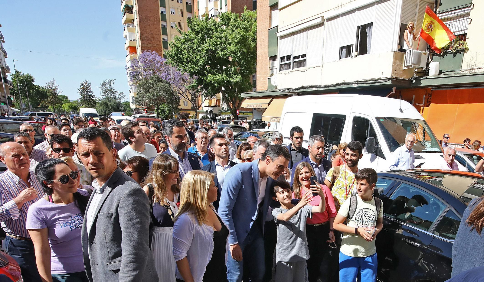 Pedro Sánchez paseando por Princi-Jerez