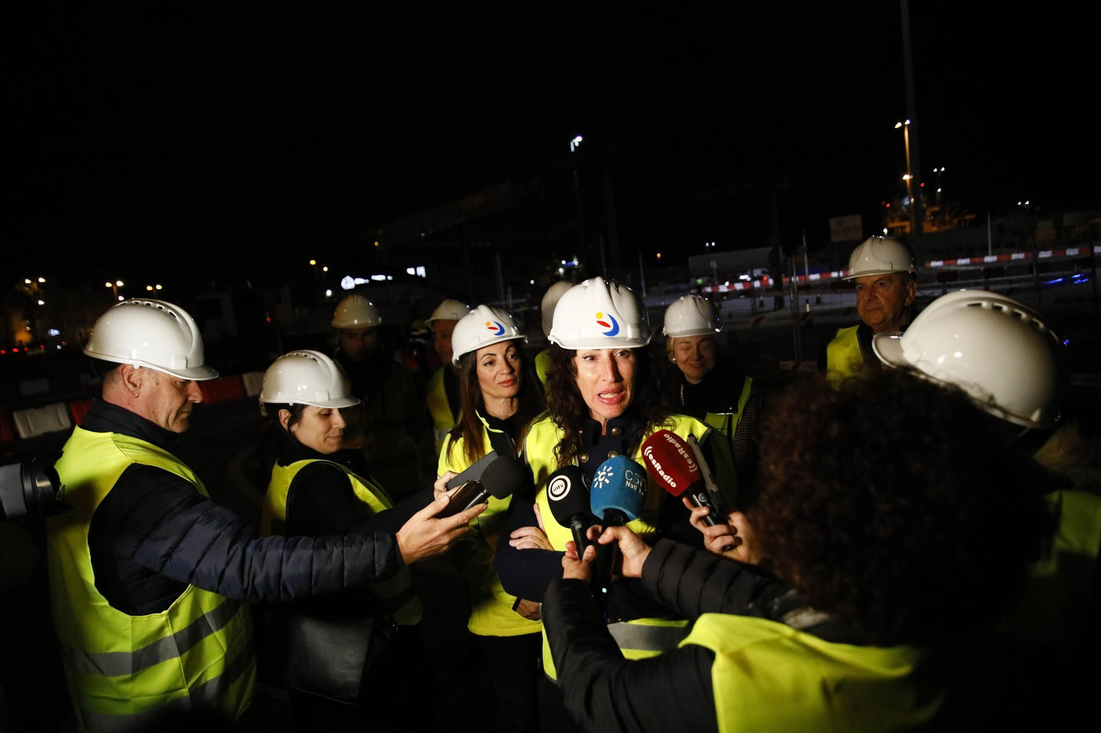 Las imágenes del derribo de la marquesina de la entrada al Puerto de Almería