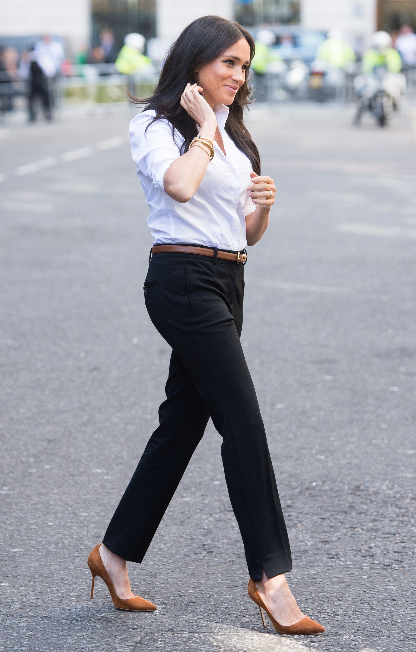 La duquesa de Sussex, en la presentación de su primera colección de ropa.