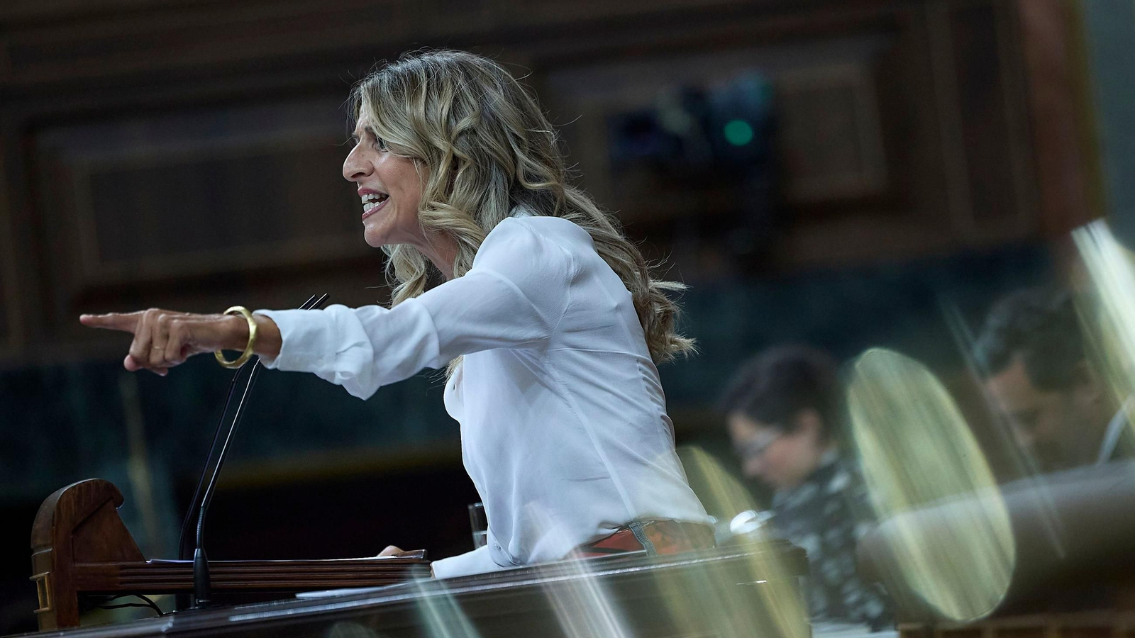 Yolanda Díaz, durante el debate de totalidad de la reudcción de jornada.