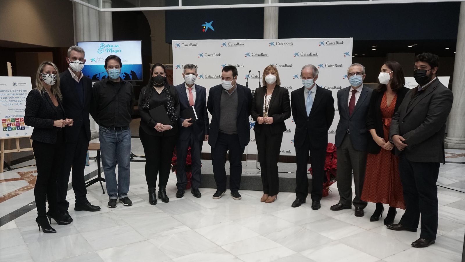 Presentación en la sede de Caixabank del Belén en SI Mayor.